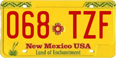 NM license plate 068TZF