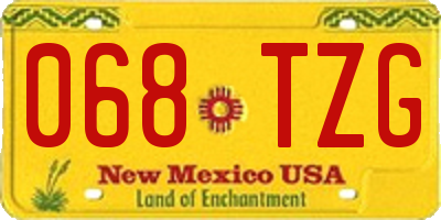 NM license plate 068TZG