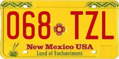 NM license plate 068TZL