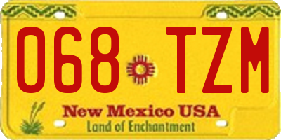 NM license plate 068TZM