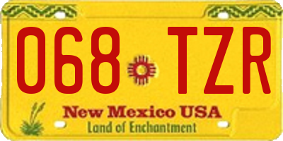 NM license plate 068TZR