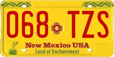 NM license plate 068TZS