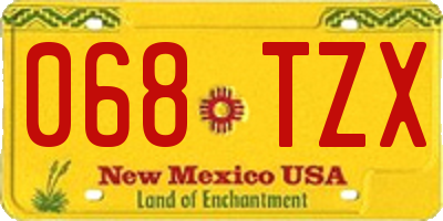 NM license plate 068TZX