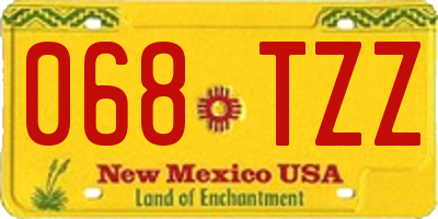 NM license plate 068TZZ