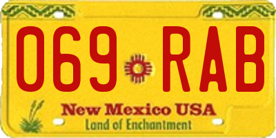 NM license plate 069RAB