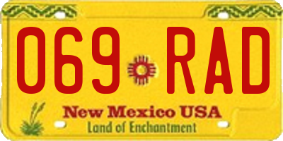 NM license plate 069RAD