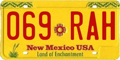 NM license plate 069RAH