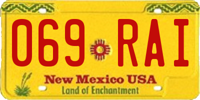 NM license plate 069RAI