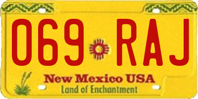 NM license plate 069RAJ