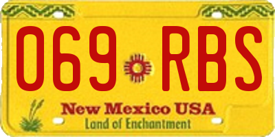NM license plate 069RBS