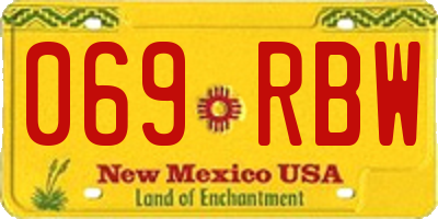 NM license plate 069RBW