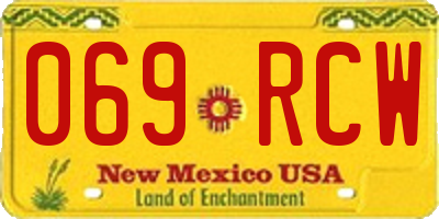 NM license plate 069RCW