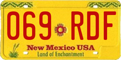 NM license plate 069RDF