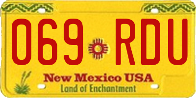 NM license plate 069RDU