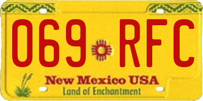 NM license plate 069RFC