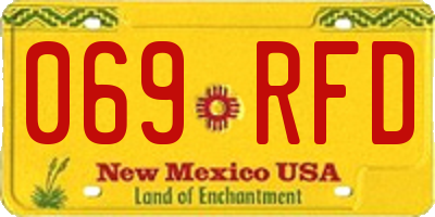 NM license plate 069RFD