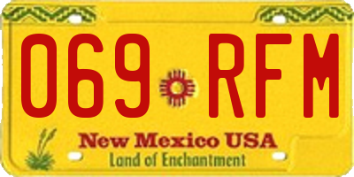 NM license plate 069RFM
