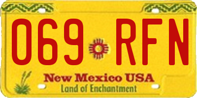 NM license plate 069RFN