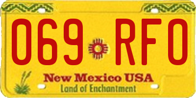 NM license plate 069RFO