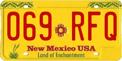 NM license plate 069RFQ