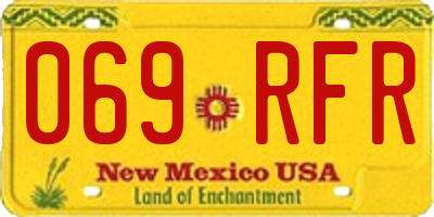 NM license plate 069RFR