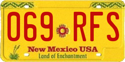 NM license plate 069RFS