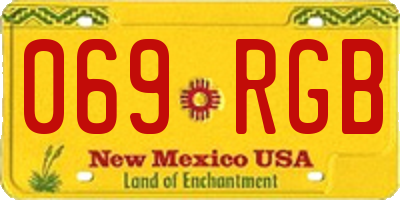 NM license plate 069RGB