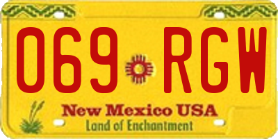 NM license plate 069RGW