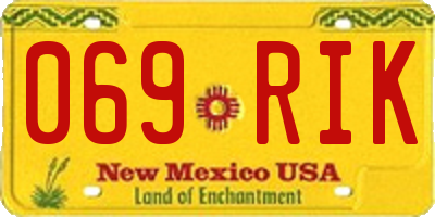 NM license plate 069RIK