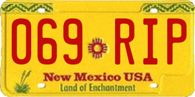 NM license plate 069RIP
