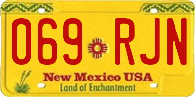 NM license plate 069RJN