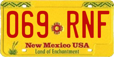 NM license plate 069RNF