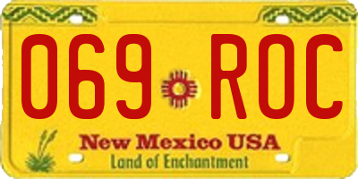 NM license plate 069ROC