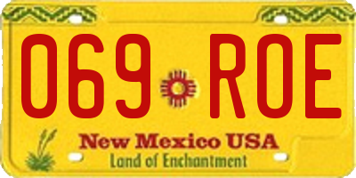 NM license plate 069ROE
