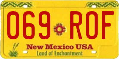 NM license plate 069ROF