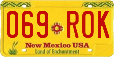 NM license plate 069ROK