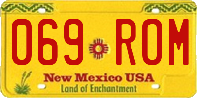 NM license plate 069ROM