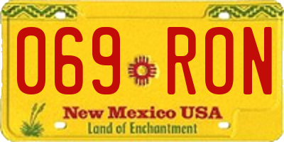 NM license plate 069RON