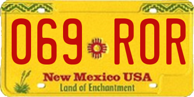 NM license plate 069ROR