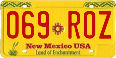 NM license plate 069ROZ