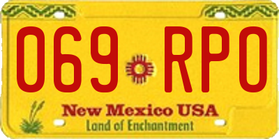 NM license plate 069RPO
