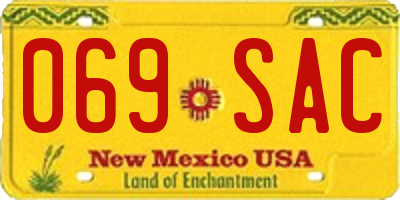 NM license plate 069SAC