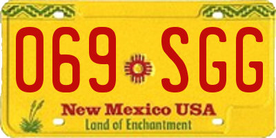 NM license plate 069SGG