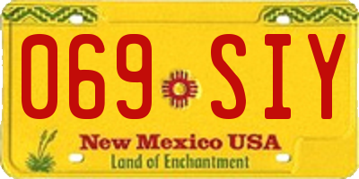 NM license plate 069SIY