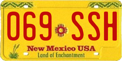 NM license plate 069SSH