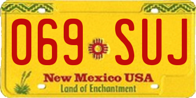 NM license plate 069SUJ