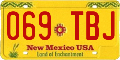 NM license plate 069TBJ