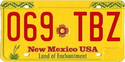 NM license plate 069TBZ