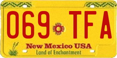 NM license plate 069TFA