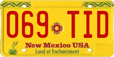 NM license plate 069TID